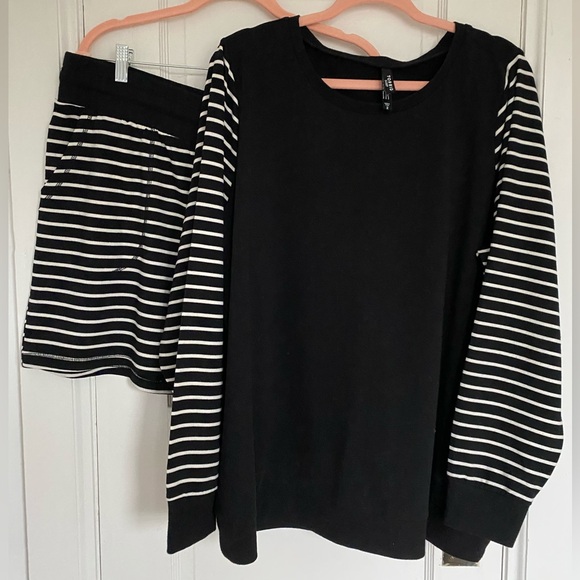 Lightweight French Terry Lounge Short &  Pullover Lounge Sweatshirt - Picture 1 of 8